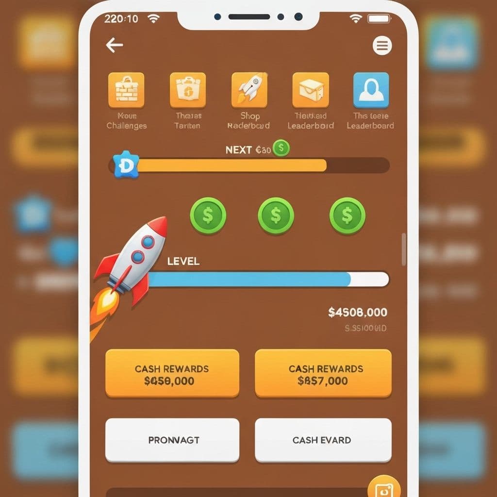 BDG Game mobile interface showing cash rewards and games